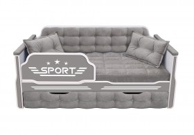Кровать 170 серии Спорт 1 ящик 45 Серый (подушки) в Новом Уренгое - novyj-urengoj.katalogmebeli.com | фото