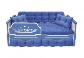 Кровать 170 серии Спорт 2 ящика 85 Синий (подушки) в Новом Уренгое - novyj-urengoj.katalogmebeli.com | фото
