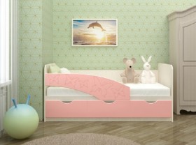 Кровать Бабочки 1,6м (Розовый металлик) в Новом Уренгое - novyj-urengoj.katalogmebeli.com | фото