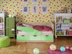 Кровать Бабочки 2,0м (Салатовый металлик) в Новом Уренгое - novyj-urengoj.katalogmebeli.com | фото