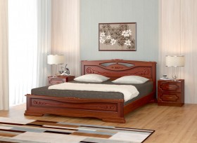 Кровать Карина-7 из массива сосны 1400*2000 Орех в Новом Уренгое - novyj-urengoj.katalogmebeli.com | фото