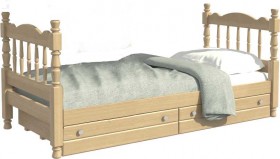 Кровать одинарная Аленка из массива сосны 800*1890 Сосна в Новом Уренгое - novyj-urengoj.katalogmebeli.com | фото 1