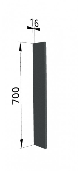 Панель торцевая ПТ 400 Квадро (для шкафа торцевого верхнего) Железо в Новом Уренгое - novyj-urengoj.katalogmebeli.com | фото